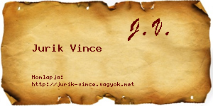 Jurik Vince névjegykártya